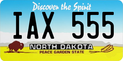 ND license plate IAX555