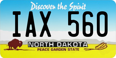 ND license plate IAX560