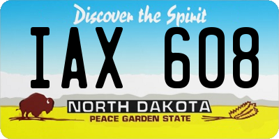 ND license plate IAX608