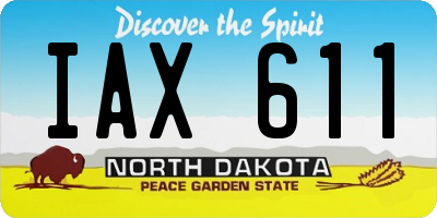 ND license plate IAX611