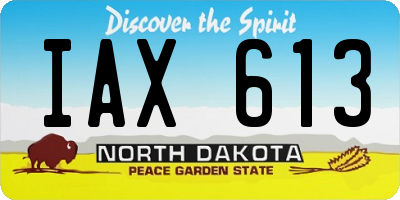 ND license plate IAX613