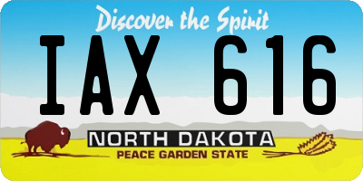 ND license plate IAX616