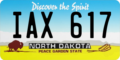 ND license plate IAX617