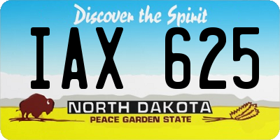 ND license plate IAX625