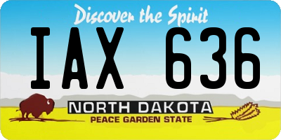 ND license plate IAX636