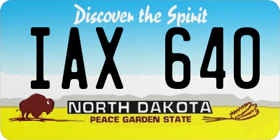 ND license plate IAX640