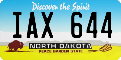 ND license plate IAX644