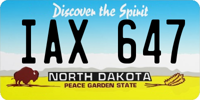 ND license plate IAX647