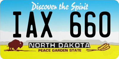 ND license plate IAX660