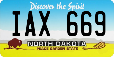 ND license plate IAX669
