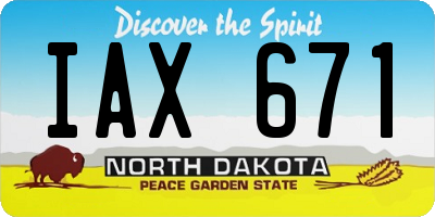 ND license plate IAX671