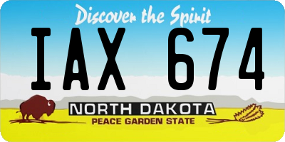ND license plate IAX674