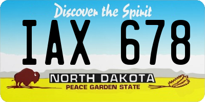 ND license plate IAX678
