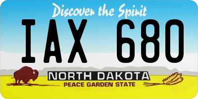 ND license plate IAX680
