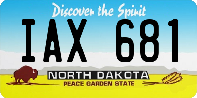 ND license plate IAX681