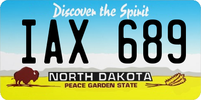ND license plate IAX689