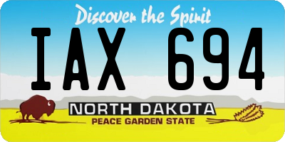 ND license plate IAX694