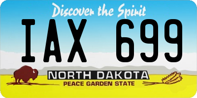 ND license plate IAX699