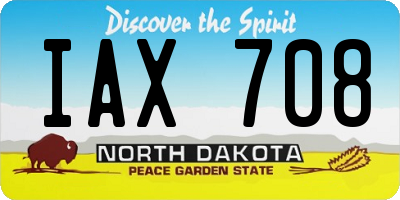 ND license plate IAX708