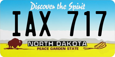 ND license plate IAX717