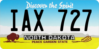 ND license plate IAX727