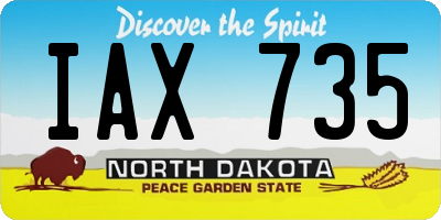 ND license plate IAX735
