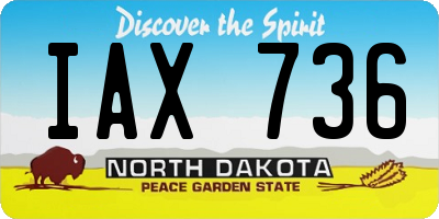 ND license plate IAX736