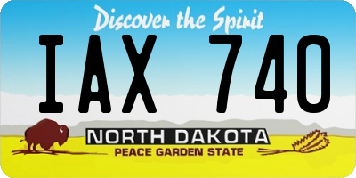 ND license plate IAX740