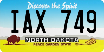 ND license plate IAX749
