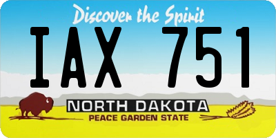 ND license plate IAX751