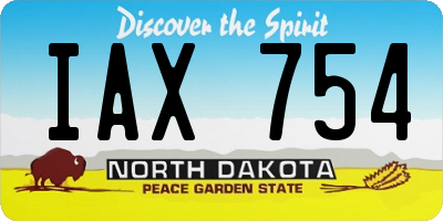 ND license plate IAX754