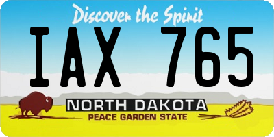 ND license plate IAX765