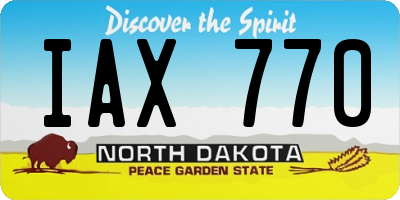 ND license plate IAX770