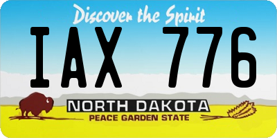 ND license plate IAX776