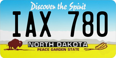 ND license plate IAX780