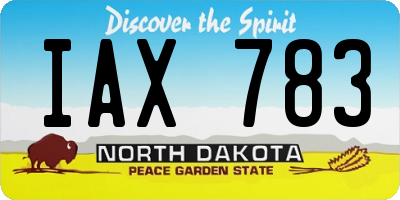 ND license plate IAX783