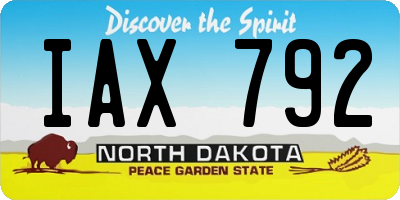ND license plate IAX792