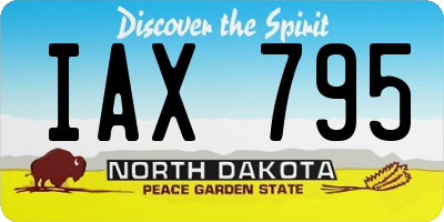 ND license plate IAX795