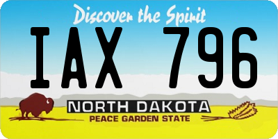 ND license plate IAX796