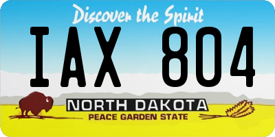 ND license plate IAX804
