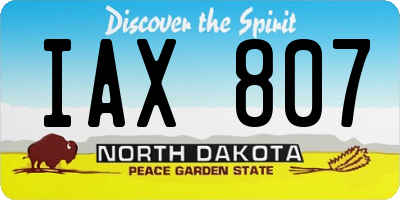 ND license plate IAX807