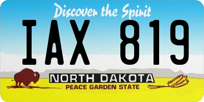 ND license plate IAX819
