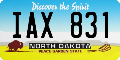ND license plate IAX831