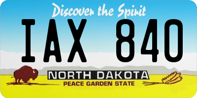 ND license plate IAX840