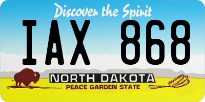 ND license plate IAX868