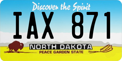 ND license plate IAX871