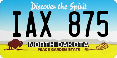 ND license plate IAX875