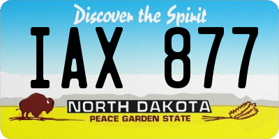 ND license plate IAX877