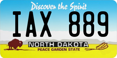 ND license plate IAX889