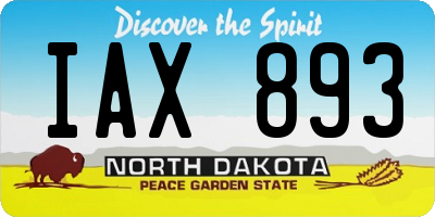 ND license plate IAX893